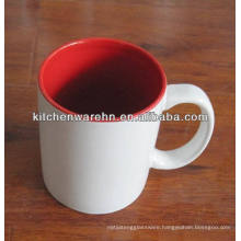 Haonai M-10380 plain ceramic mug white ooutside
